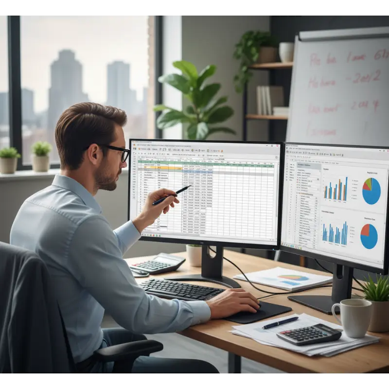Accountant identifying Excel data-entry errors
