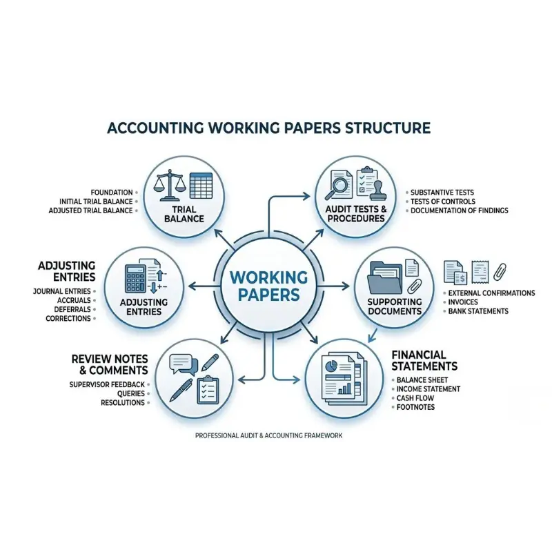Components of accounting working papers used in audits