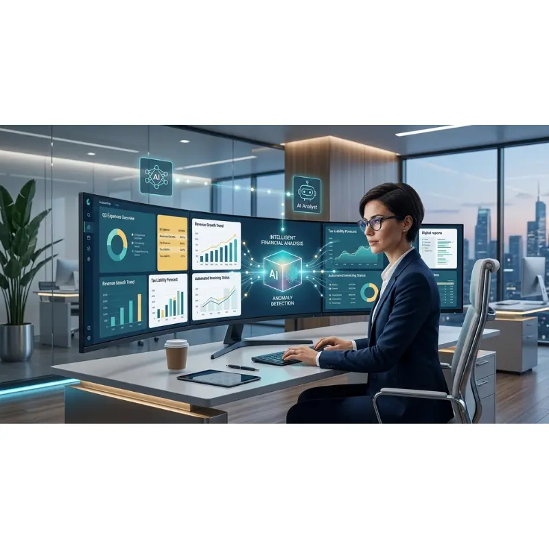 AI analysing financial data in automated accounting systems