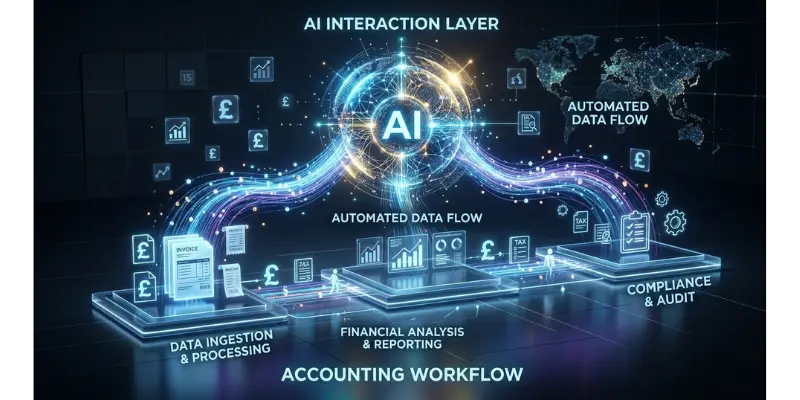3d illustration of ai in accounting workflows