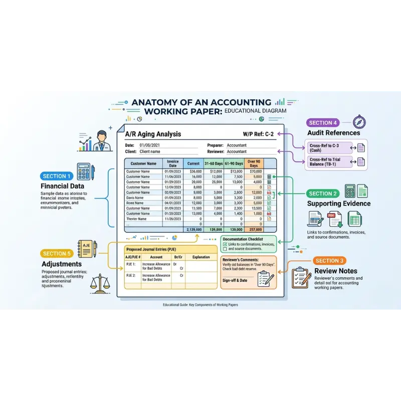 components of an accounting working paper document