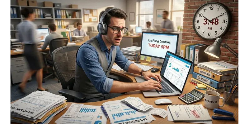 accountant responding quickly to urgent client request