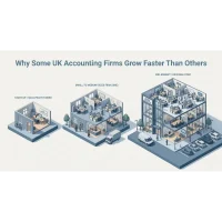 isometric view of uk accounting firms showing different growth stages